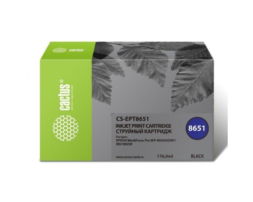 [расходные материалы] Картридж струйный Cactus CS-EPT8651 черный (8000стр.) для Epson WF5190/5690
