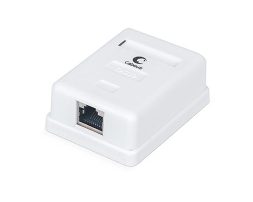 [Cabeus Аксессуары к монтажным шкафам] Cabeus WS-8P8C-Cat.5e-SH-1 Розетка компьютерная RJ-45(8P8C), категория 5e, экранированная, одинарная, внешняя, Dual IDC