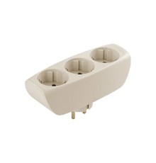 ЭРА Б0002370 Разветвитель электрический SP-3e-I на 3 розетки c заземлением со шторками 16А слоновая кость