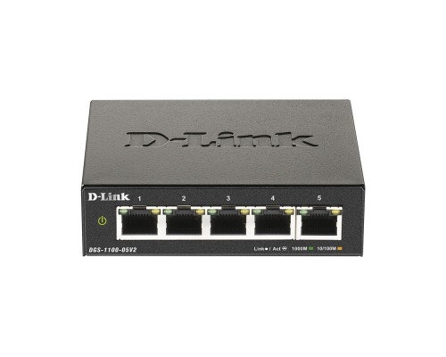 [Сетевое оборудование] D-Link DGS-1100-05V2/A1A Настраиваемый L2 коммутатор с 5 портами 10/100/1000Base-T