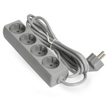 Exegate EX285817RUS Удлинитель ExeGate ECE-4-5G (4 евророзетки с заземлением, 5м, серый)