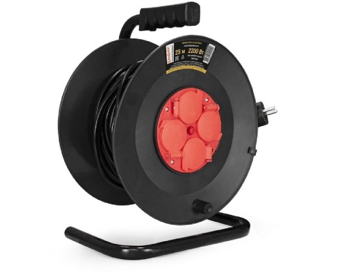 [Сетевой фильтр] Exegate EX286338RUS Удлинитель на катушке ExeGate industrial ECS-2-1R (4 евророзетки с заземлением и с защитными крышками, IP44, 25м, защита от детей, защита от перегрузки, 3х1,0мм2, 10А/2.2кВт)