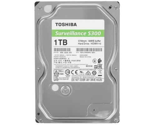 [Жесткий диск] HDD 1Tb TOSHIBA S300 Surveillance 5400rpm 64Mb SATA3 3,5