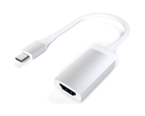 [Опции к ноутбукам] Satechi [ST-TC4KHAS] Адаптер Type-C to HDMI 4K 60HZ. Поддержка 4K/60Hz. Материал корпуса алюминий. Цвет серебряный.
