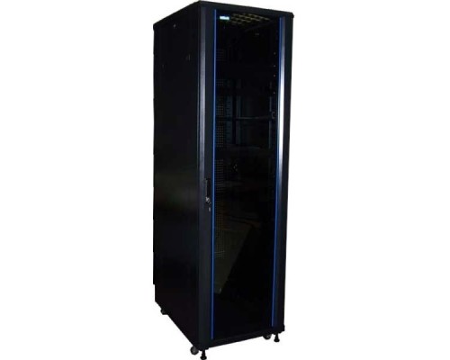 [Монтажное оборудование] Шкаф коммутационный Lanmaster (TWT-CBB-32U-6X8-G1) напольный 32U 600x800мм пер.дв.стекл задн.дв.спл.стал.лист 2-хст. 2 бок.пан. 800кг черный IP20