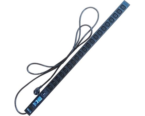 [Монтажное оборудование] Вертикальный блок розеток, 20xC13, 250V, 16A, шнур 3 метра, вилка Schuko