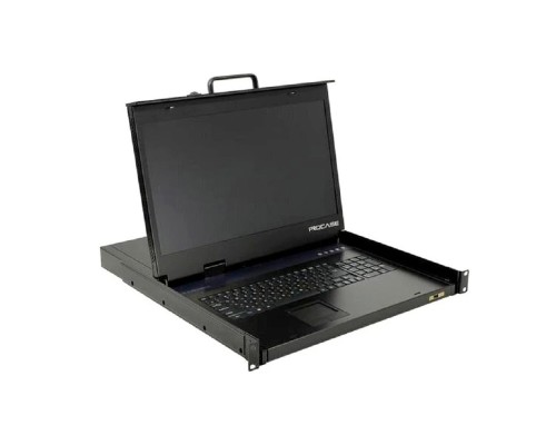 [консоли] ProCase E1908HD Консоль однорельсовая , КВМ 8 порт, LCD 19', single rail console KVM 8 port, LCD D-Sub, USB, разрешение 1920*1080, 8 кабелей