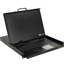 ProCase E1916HD Консоль однорельсовая , КВМ 16 порт, LCD 19'', single rail console KVM 16 port, LCD D-Sub, USB, разрешение 1920*1080, 16 кабелей
