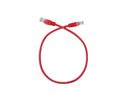 [Коммутационный шнур] Aopen Патчкорд литой Aopen/Qust UTP кат.5е 0,5м красный <ANP511_0.5M_R>