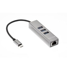 Telecom Переходник USB 3.1 Type-C -->RJ-45 1000Mbps +3 USB3.0, Aluminum Shell, 0.2м Telecom <TA311C>
