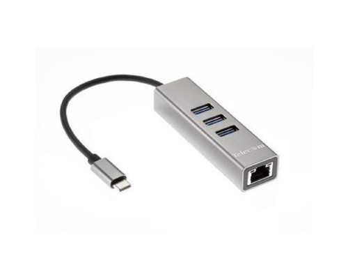 [кабели] Telecom Переходник USB 3.1 Type-C -->RJ-45 1000Mbps +3 USB3.0, Aluminum Shell, 0.2м Telecom <TA311C>