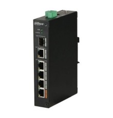 DAHUA DH-PFS3106-4ET-60 4-портовый неуправляемый коммутатор с PoE, уличное исполнение, 4xRJ45 100Mb PoE, 1xRJ45 1Gb + 1xSFP 1Gb uplink, суммарно 60Вт, коммутация 6.8 Гбит/с, MAC-таблица 8К