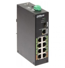DAHUA DH-LR2110-8ET-120 8-портовый неуправляемый коммутатор с ePoE, уличное исполнение, 8xRJ45 1Gb ePoE, 1xRJ45 1Gb + 1xSFP 1Gb uplink, суммарно 120Вт, коммутация 8.8 Гбит/с, MAC-таблица 8К