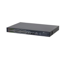 DAHUA DH-LR2226-24ET-360 26-портовый управляемый коммутатор с ePoE, уровень L2, 24xRJ45 100Mb PoE, 2хКомбо SFP/RJ45 1Gb uplink, суммарно 360Вт, коммутация 8.8 Гбит/с, MAC-таблица 4К