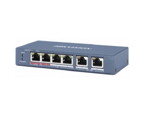[Коммутаторы] HIKVISION DS-3E0106P-E/M 4 RJ45 100M PoE с грозозащитой 6кВ