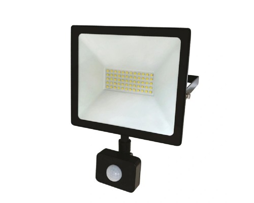 [Прожекторы светодиодные и Светильник уличный консо] Rexant 605-009 Прожектор светодиодный с датчиком движения 50 Вт 200–260В IP44 4000 лм 6500 K холодный свет  				