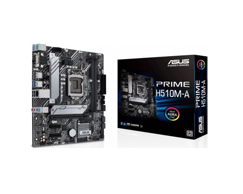 [Материнская плата] ASUS PRIME H510M-A (Socket 1200, mATX, 2xDDR4(64GB),VGA/HDMI 2.0/DP, 1xPCIe 4.0x16/2xPCIe 3.0, 1xLAN, 4xSATA 6Gb/s, 1xM.2, 2xUSB 3.2, 4xUSB 2.0, 2xPS/2)