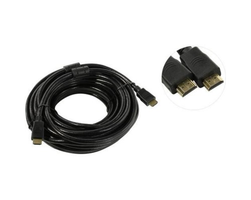 [кабели] Exegate EX287727RUS Кабель HDMI ExeGate EX-CC-HDMI2-15.0F (19M/19M, v2.0, 15м, 4K UHD, Ethernet, ферритовые кольца, позолоченные контакты)