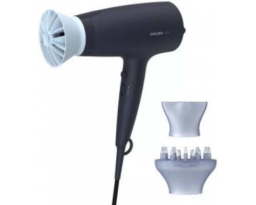 [Фен] PHILIPS BHD360/20 Фен,2100 Вт, 6 режимов, ионизация, ThermoProtect, концентратор, диффузор, шнур 1,8 м. Цвет: синий.