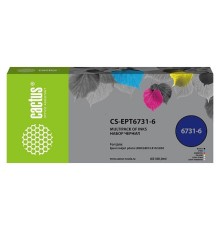 Чернила Cactus CS-EPT6731-6 черный/голубой/пурпурный/желтый/светло-голубой/светло-пурпурный набор 6x100 мл для Epson L800/L810/L850/L1800