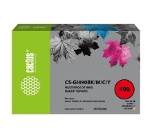 Чернила Cactus CS-GI490BK/M/C/Y голубой/пурпурный/желтый/черный набор 4x100 мл для Canon Pixma G1400/G2400/G3400