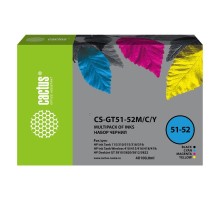 Чернила Cactus CS-GT51-52M/C/Y голубой/пурпурный/желтый/черный набор 4x100 мл для DeskJet GT 5810/5820/5812/5822