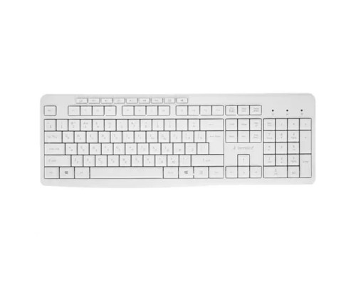 [Клавиатура] Клавиатура Gembird KB-8430M,{USB, белый, 113 клавиш, 9 кнопок управления мультимедиая, кабель 1,5м}					