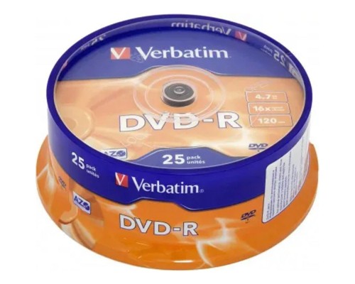 [Диск] Verbatim  Диски DVD-R   4.7Gb 16-х, 25шт, Cake Box (43522)