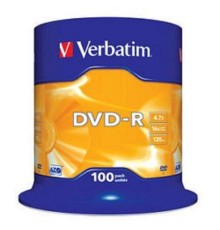 Verbatim  Диски DVD-R  4.7Gb 16-х, 100 шт, Cake Box (43549)