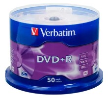 Verbatim  Диски DVD+R  4.7Gb 16-х , 50 шт, Cake Box (43550)
