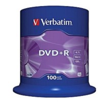Verbatim  Диски DVD+R  4.7Gb 16-х, 100шт, Cake Box (43551)