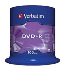 Verbatim  Диски DVD+R  4.7Gb 16-х, 100шт, Cake Box (43551)
