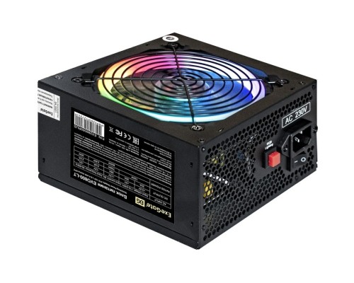 [Блок питания] Exegate EX289069RUS БП 800W ExeGate EVO800-LT ATX, APFC, 12cm RGB fan, 24p, (4+4)p, PCI-E, 5SATA, 3IDE, black