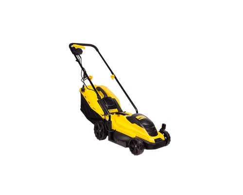 [Газонокосилки и аэраторы] CHAMPION Газонокосилка эл. EM3313 { 1,3 кВт пласт.+ткань травосб. 35л ширина 330мм 25-65мм, 8,8кг }