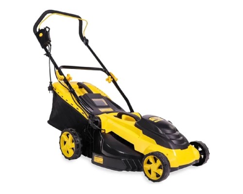 [Газонокосилки и аэраторы] CHAMPION Газонокосилка эл. EM4118 { 1,8 кВт пласт.+ткань травосб. 50л ширина 420мм 25-75мм, 13кг }