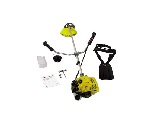 [Триммеры] CHAMPION Триммер T433S-2 { неразъемн.прям. 1,25кВт 42,7см? 7кг HT21+40/255/25,4 U-ручка легк.старт }