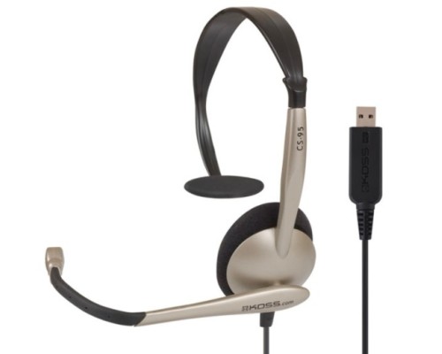 [Наушники] KOSS CS-95 USB {Частотный диапазон 30 Гц - 16 кГц, чувствительность 91 дБ, сопротивление 32 Ом, USB штекер}