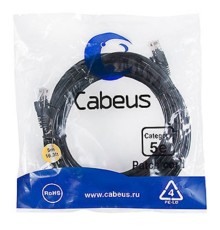 Cabeus PC-UTP-RJ45-Cat.5e-5m-BK ПАТЧ-КОРД U/UTP, КАТЕГОРИЯ 5Е, 2XRJ45/8P8C, НЕЭКРАНИРОВАННЫЙ, ЧЕРНЫЙ