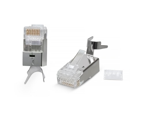 [Cabeus Разъемы, Проходные адаптеры, Вставки] Cabeus 8P8C-SH-C7(1.5)-TWP Коннектор RJ-45(8P8C) под витую пару, категория 6a/7/7a, экранированный, универсальный (для одножильного и многожильного кабеля), для проводников с толщиной по изоляции до 1