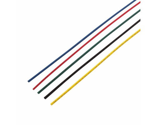 [Rexant Термоусадочные трубки] REXANT 29-0151 Термоусаживаемые трубки REXANT 2,0/1,0 мм, набор пять цветов, упаковка 50 шт. по 1 м