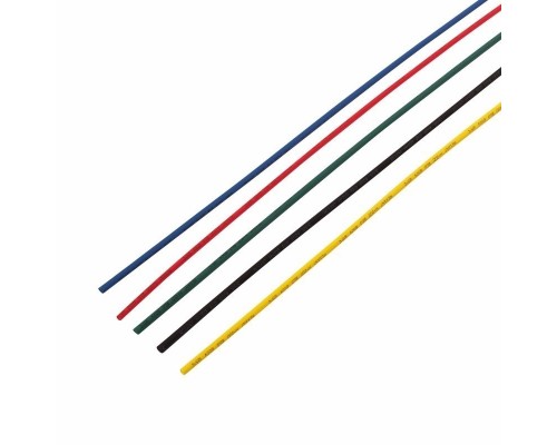 [Rexant Термоусадочные трубки] REXANT 29-0152 Термоусаживаемые трубки REXANT 3,0/1,5 мм, набор пять цветов, упаковка 50 шт. по 1 м