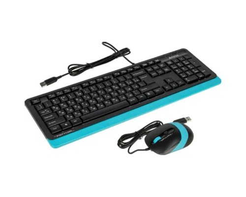 [Клавиатура] Клавиатура + мышь A4Tech Fstyler F1010 клав:черный/синий мышь:черный/синий USB Multimedia [1147546]