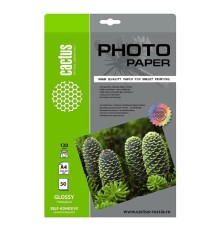 Cactus CS-GSA413050 Фотобумага A4/130г/м2/50л. глянцевое самоклей. для струйной печати