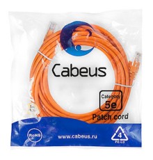 Cabeus PC-UTP-RJ45-Cat.5e-5m-OR-LSZH Патч-корд UTP, категория 5e, 5 м, LSZH, неэкранированный