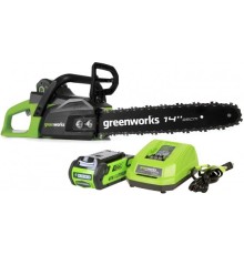 Greenworks Цепная пила аккумуляторная GreenWorks  GD40CS15K2, 40V, 35 см, бесщеточная,  до 1,5 КВТ, с АКБ 2АЧ и ЗУ [2005707UA]