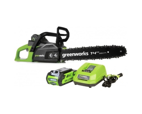 [Пилы] Greenworks Цепная пила аккумуляторная GreenWorks  GD40CS15K2, 40V, 35 см, бесщеточная,  до 1,5 КВТ, с АКБ 2АЧ и ЗУ [2005707UA]