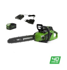 Greenworks Цепная пила аккумуляторная GreenWorks  GD40CS18K4, 40V, 40 см, бесщеточная,  до 1,8 КВТ, с АКБ 4АЧ и ЗУ [2005807UB]