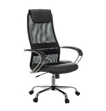 Кресло руководителя Бюрократ CH-608SL черный TW-01 TW-11 искусст.кожа/сетка/ткань с подголов. кресло [1141495]