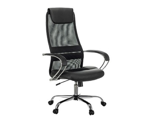 [Офисное кресло или стул] Кресло руководителя Бюрократ CH-608SL черный TW-01 TW-11 искусст.кожа/сетка/ткань с подголов. кресло [1141495]