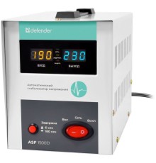 Defender Стабилизатор напряжения ASF 1500D напольный 900Вт метал корпус, 2 розетки [99036]